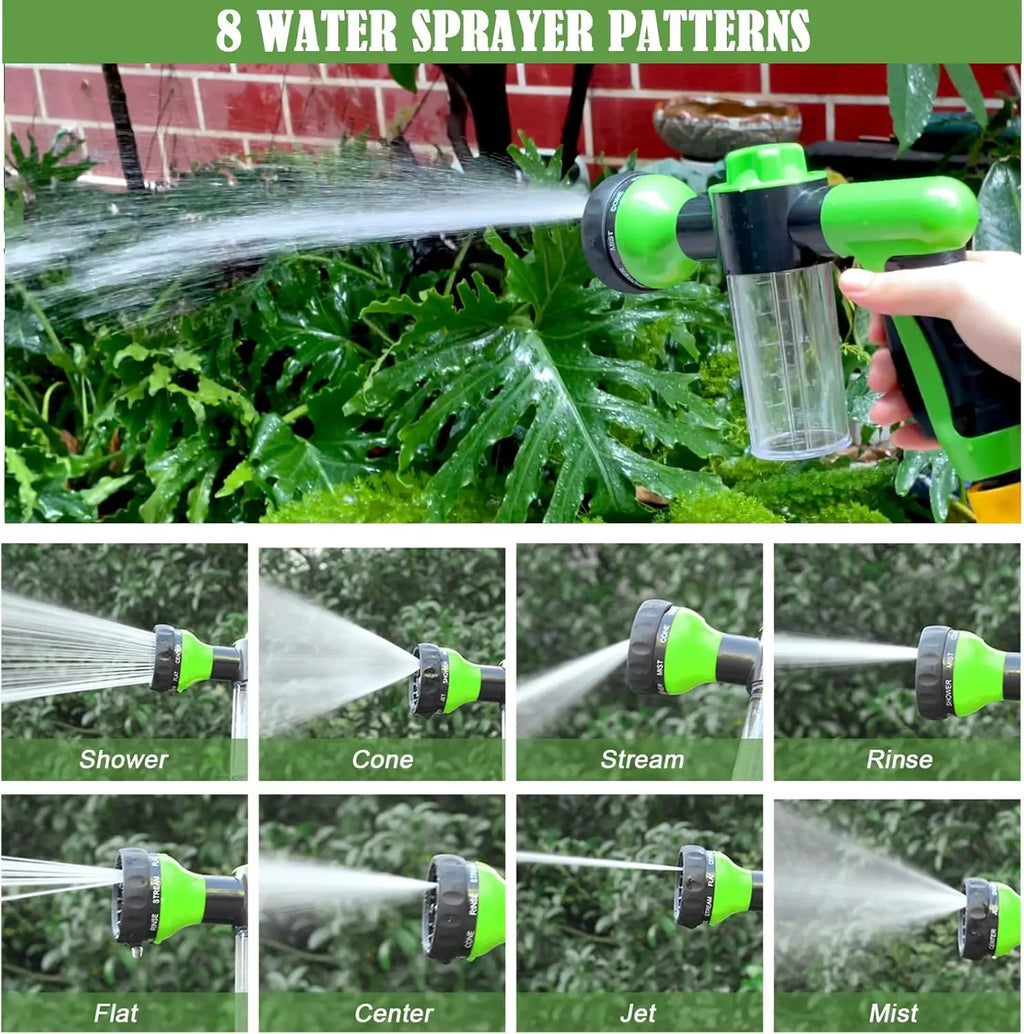 8-In-1 Dog Wash Sprayer with Massage Brush and Grooming Comb, Garden Hose Nozzle for Pet Bathing and Car Washing